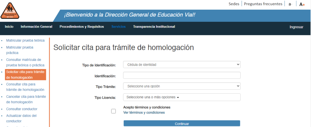Sacar citas en Educación Vial