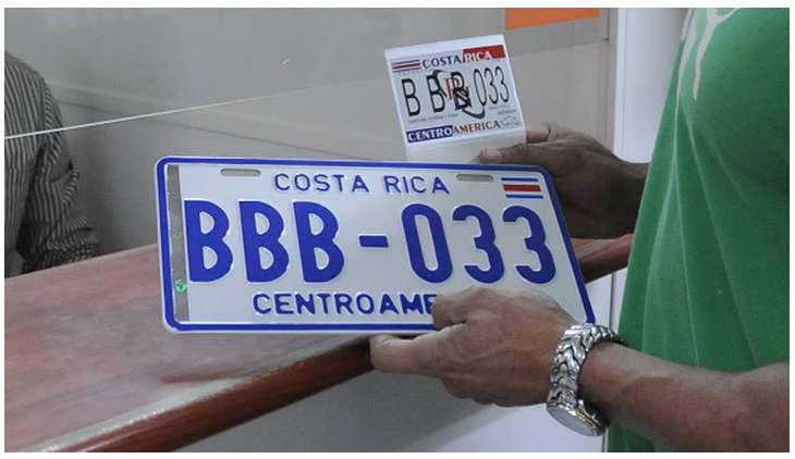 sacar cita para retirar las placas en Costa Rica