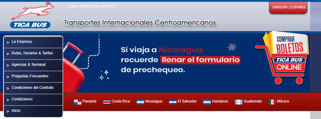 Requisitos para viajar en Tica Bus